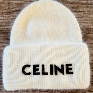 CELINE Angora Rabbit Wool Winter Hat Beanie